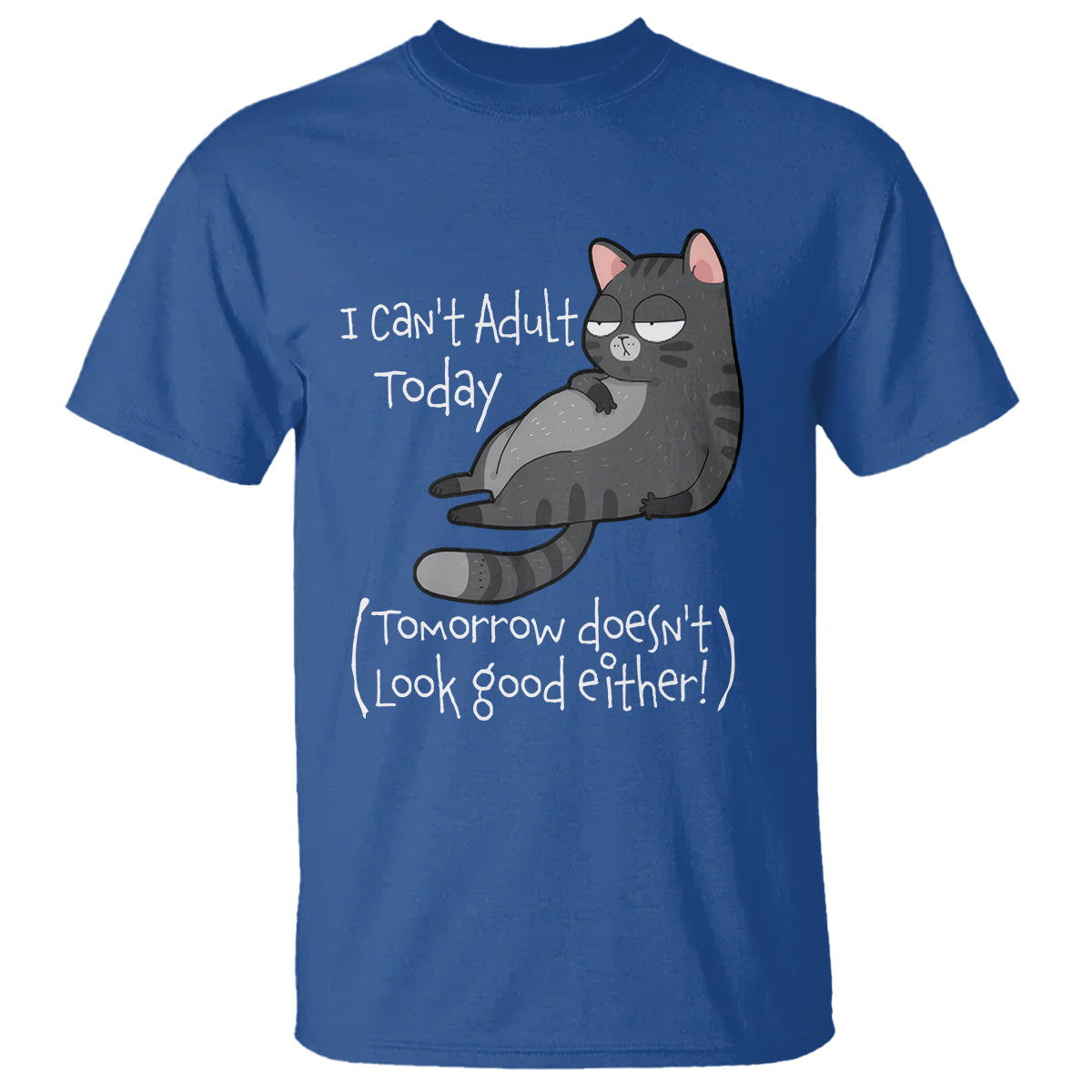 i-cant-adult-today-tomorrow-doesnt-look-good-either-funny-meme-cat-t-shirt