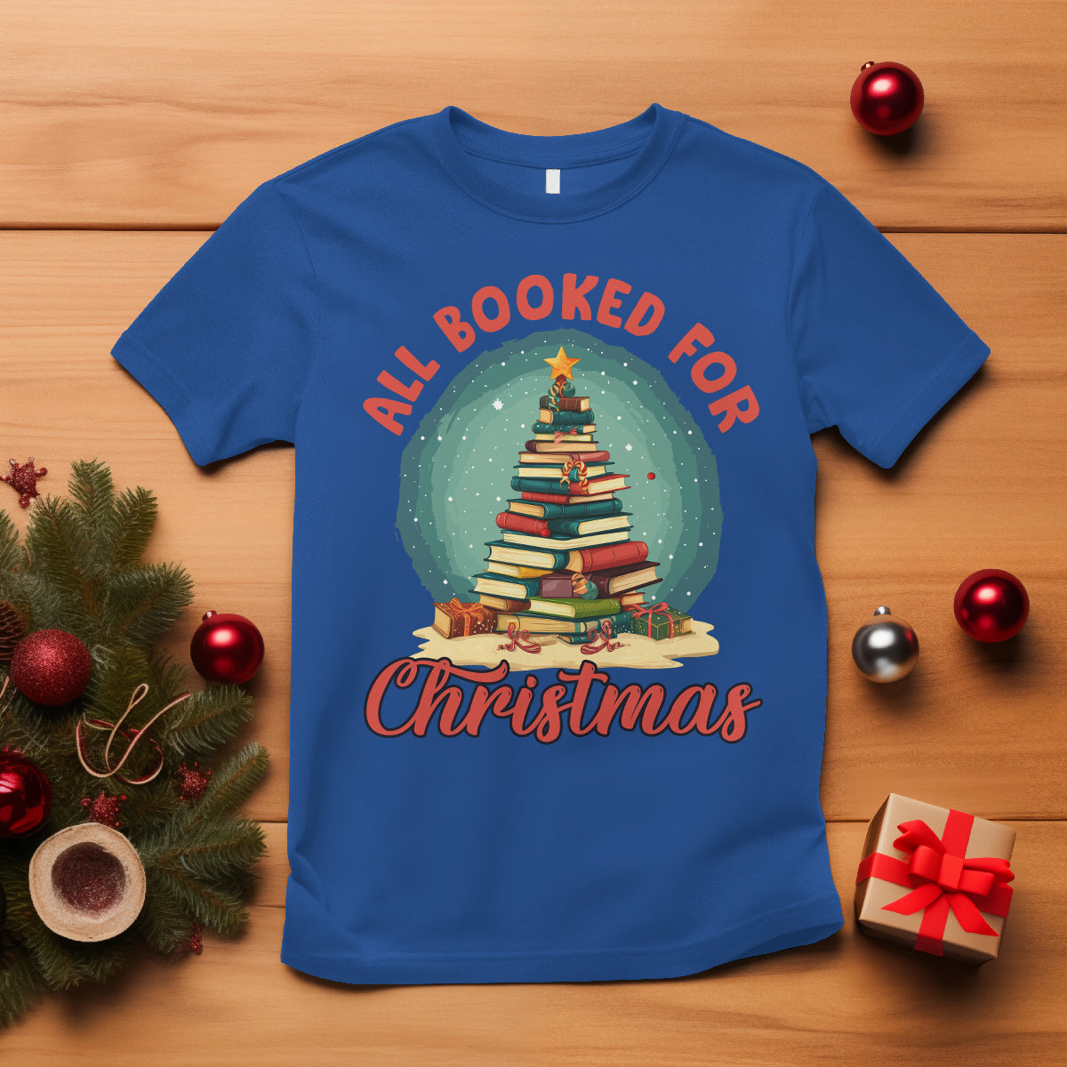 all-booked-for-christmas-book-christmas-tree-bookaholic-t-shirt