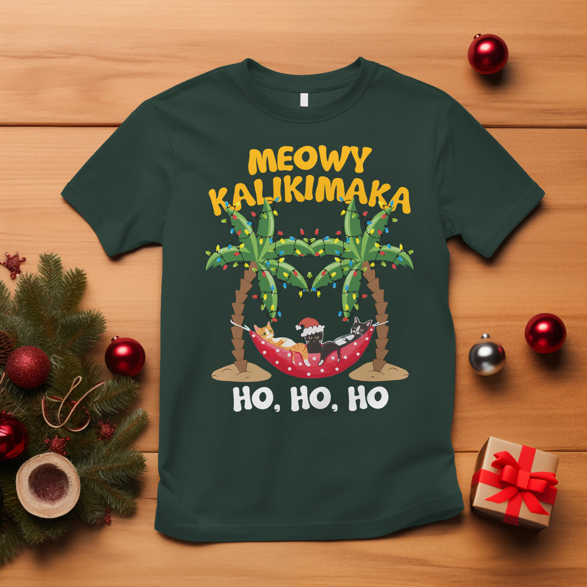 christmas-in-hawaii-t-shirt-meowy-kalikimaka-cat-chillin-ho-ho-ho-xmas-palm-tree
