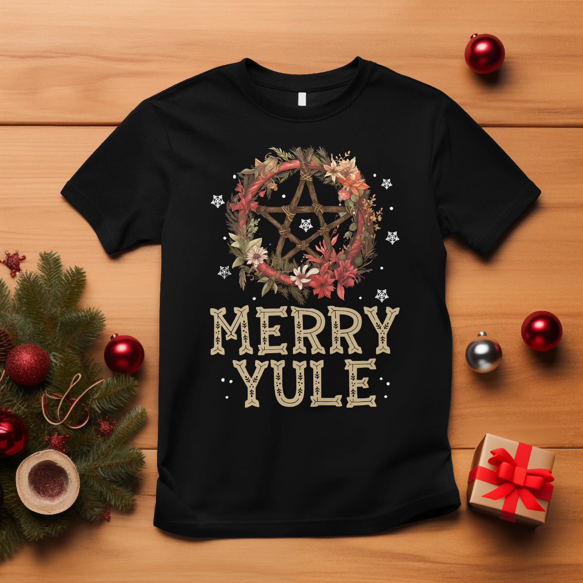 merry-yule-and-winter-solstice-flower-wreath-pentagram-t-shirt