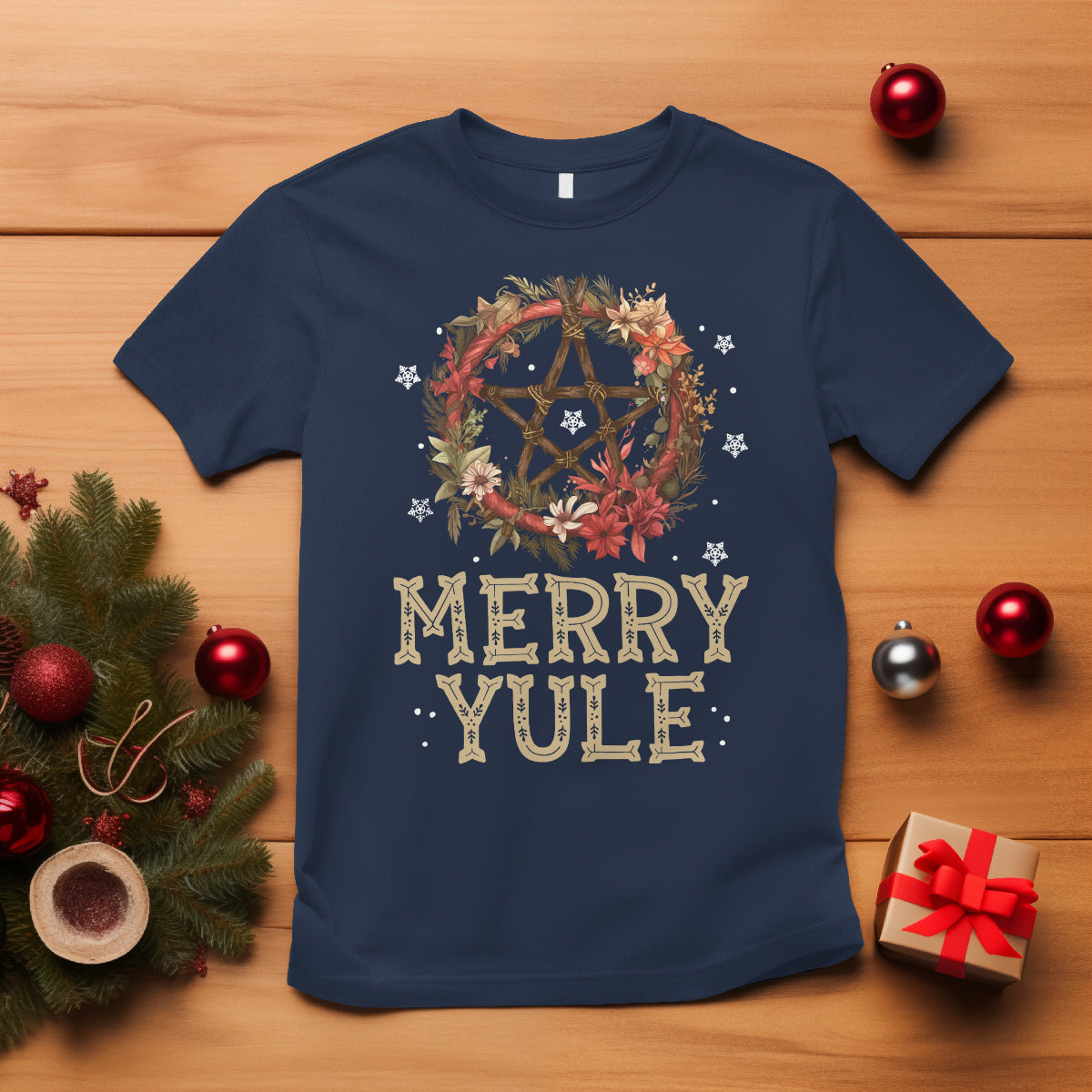 merry-yule-and-winter-solstice-flower-wreath-pentagram-t-shirt