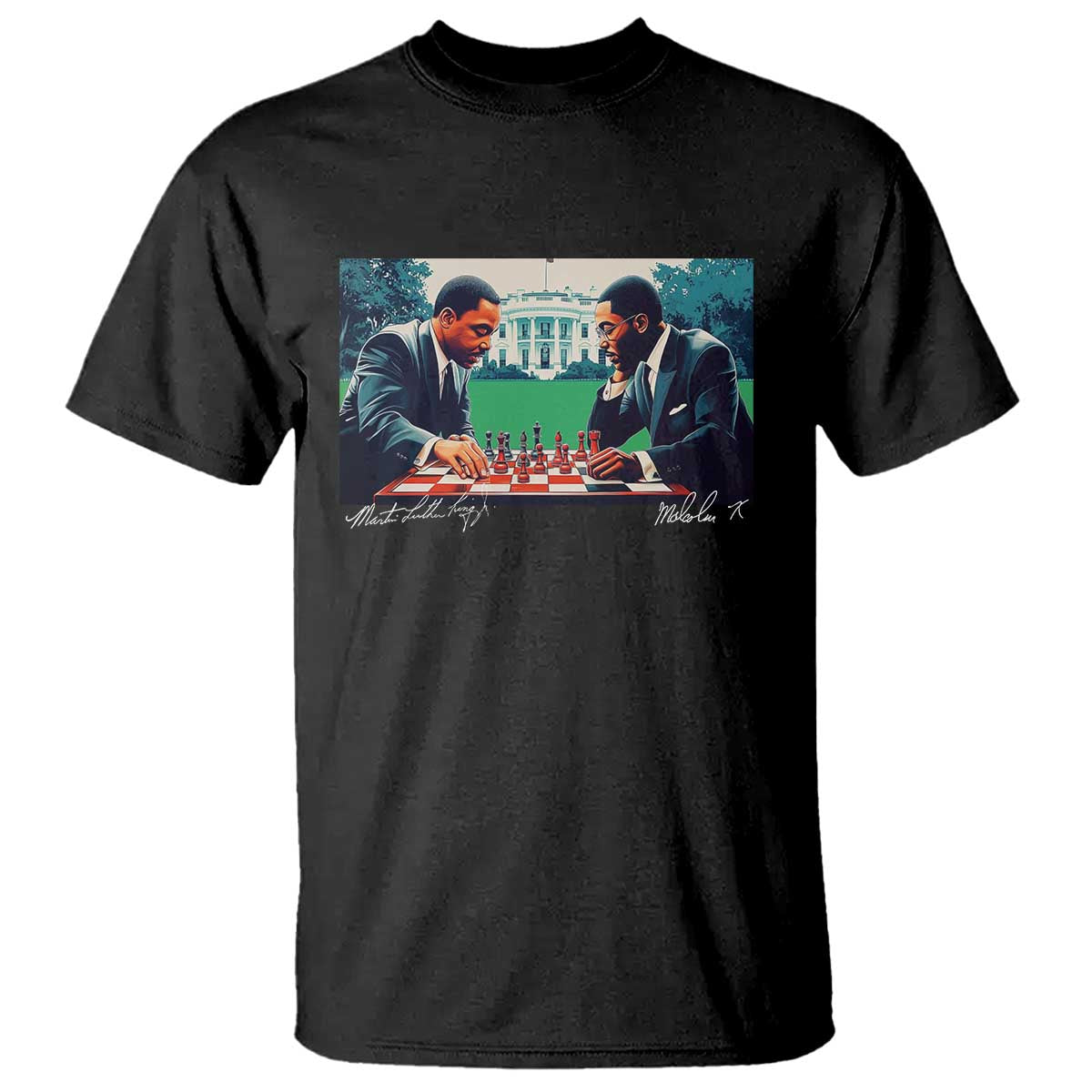 martin-luther-king-jr-malcolm-x-t-shirt-playing-chess-white-house-black-history