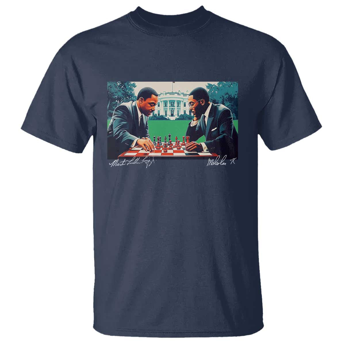 martin-luther-king-jr-malcolm-x-t-shirt-playing-chess-white-house-black-history