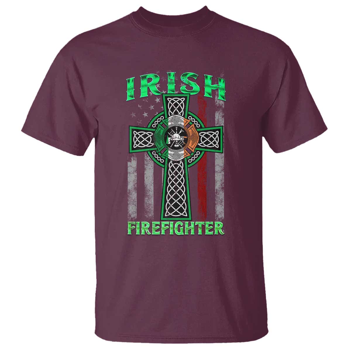 irish-firefighter-t-shirt-celtic-cross-american-flag