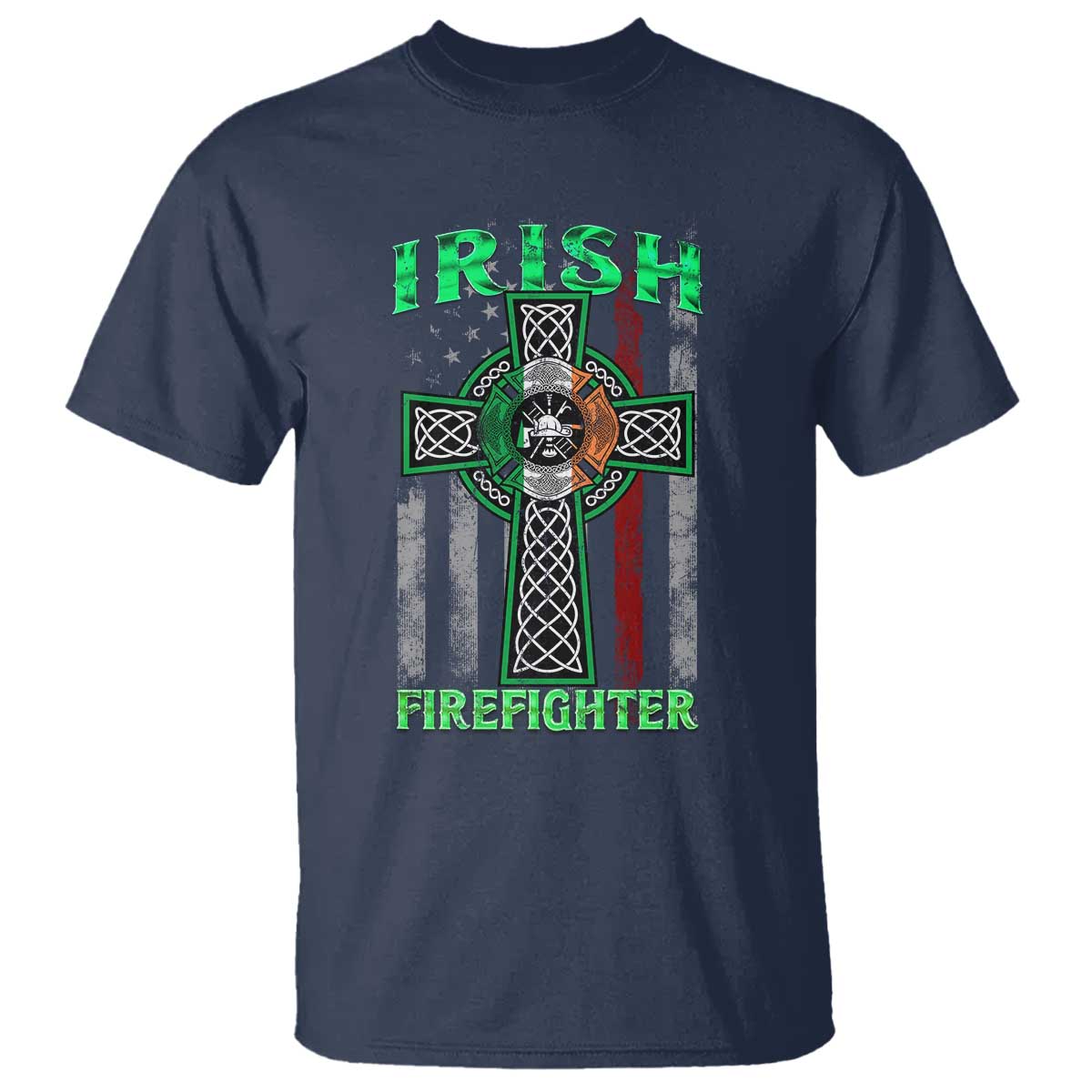 irish-firefighter-t-shirt-celtic-cross-american-flag