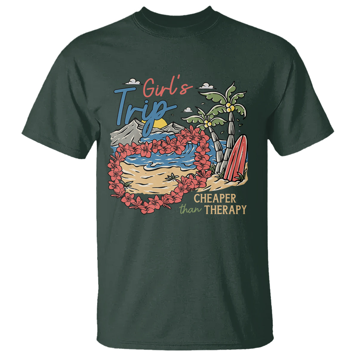 summer-vacation-t-shirt-girls-trip-cheaper-than-therapy-beach