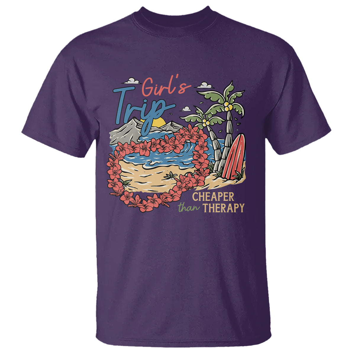 summer-vacation-t-shirt-girls-trip-cheaper-than-therapy-beach
