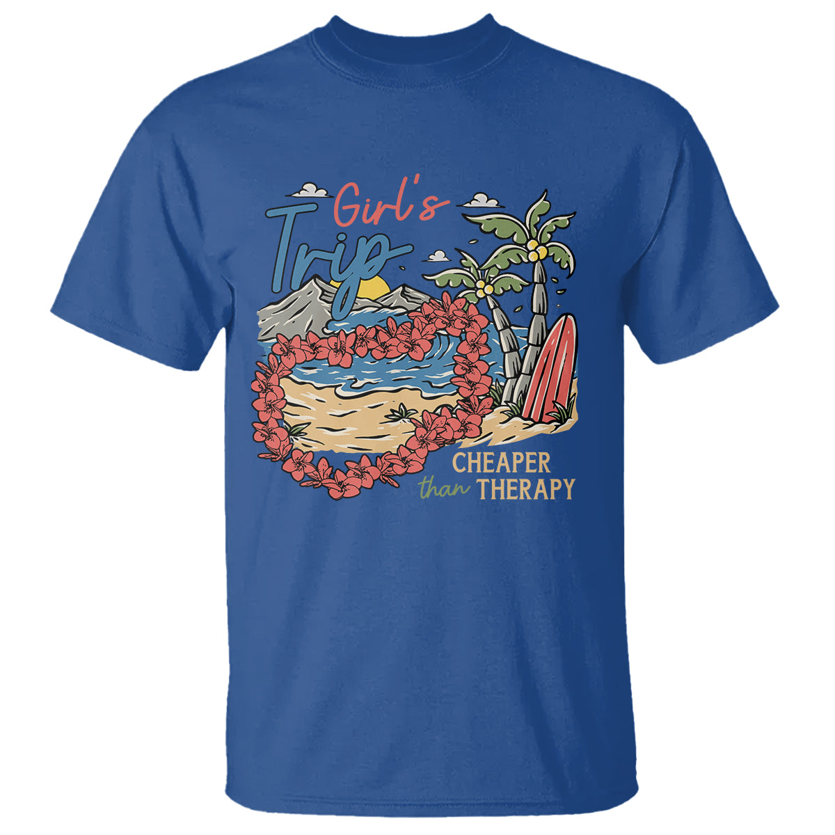 summer-vacation-t-shirt-girls-trip-cheaper-than-therapy-beach