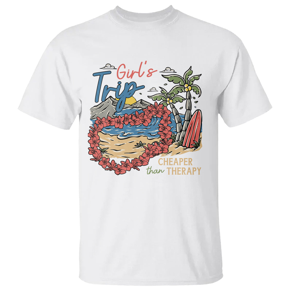 summer-vacation-t-shirt-girls-trip-cheaper-than-therapy-beach