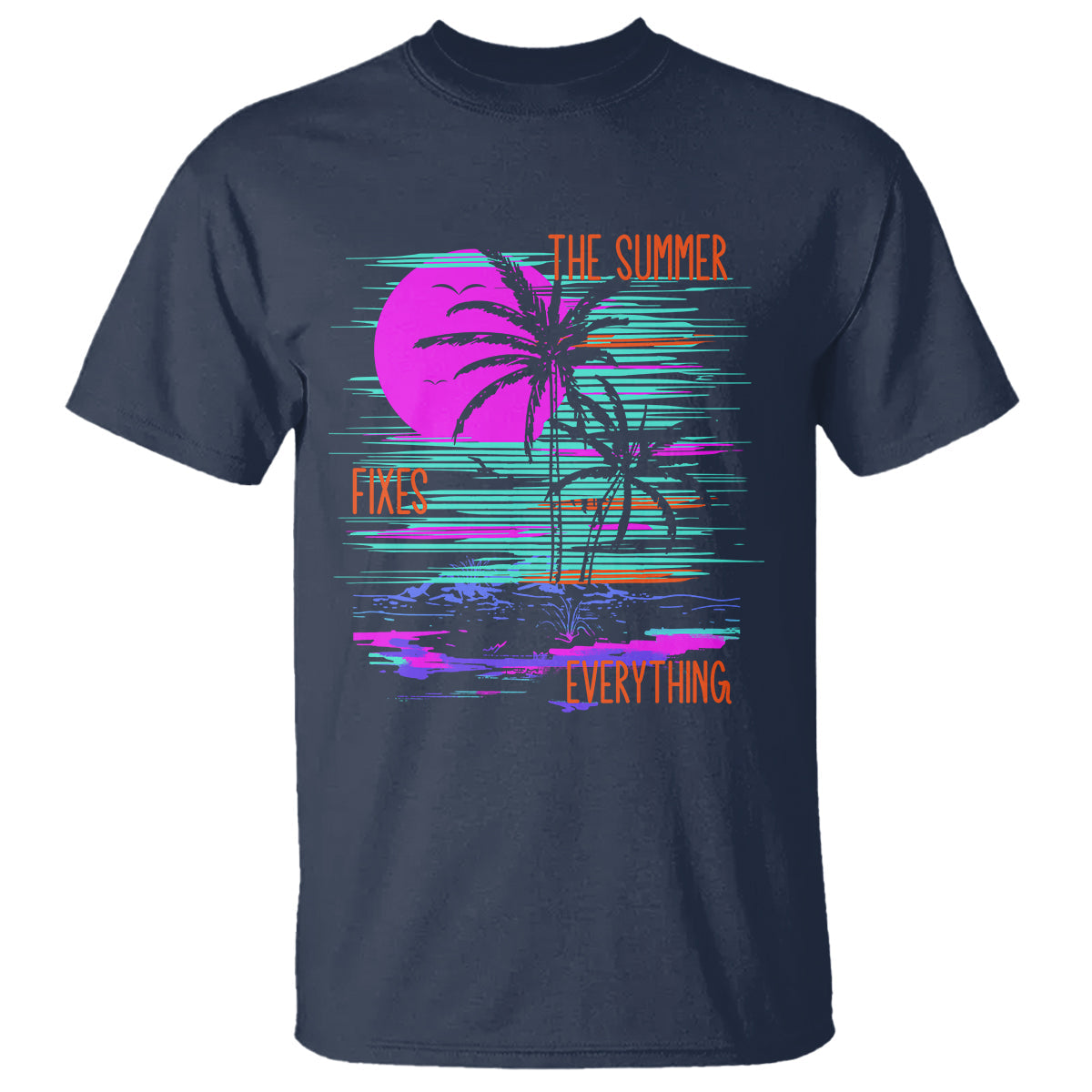 the-summer-fixes-everything-relaxing-holidays-t-shirt