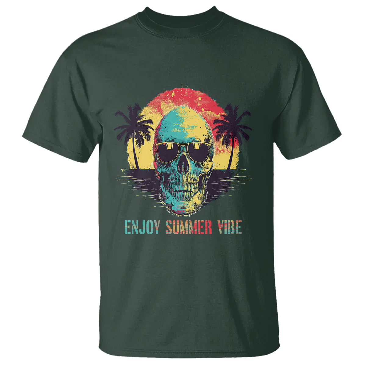 enjoy-summer-vibe-cool-skull-aesthetic-beach-lover-t-shirt