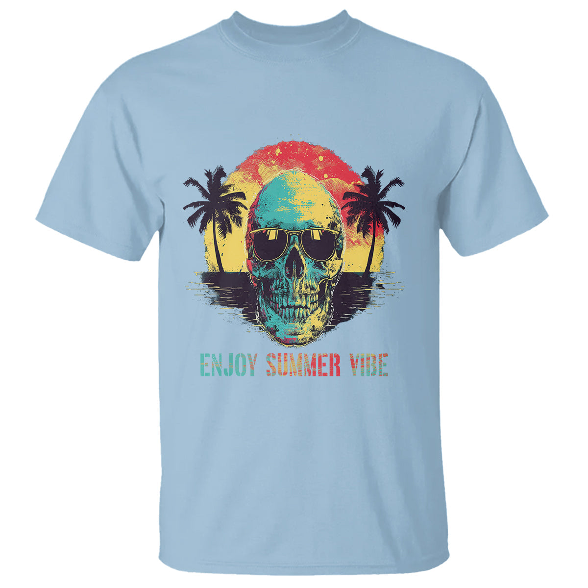 enjoy-summer-vibe-cool-skull-aesthetic-beach-lover-t-shirt
