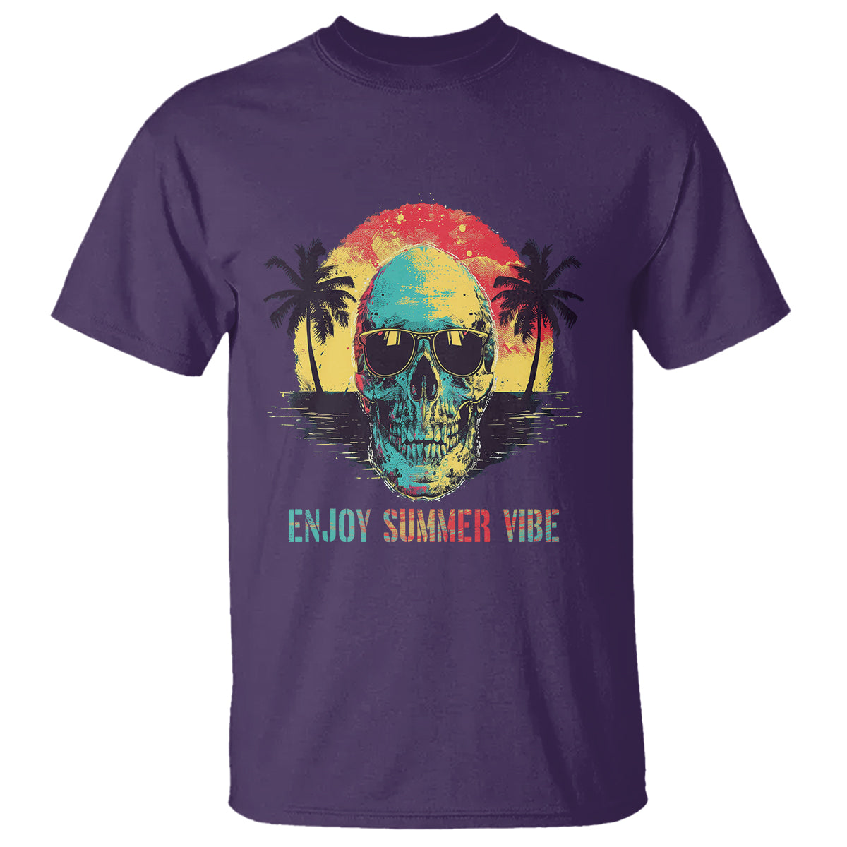 enjoy-summer-vibe-cool-skull-aesthetic-beach-lover-t-shirt