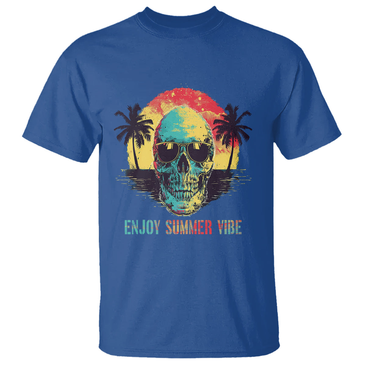 enjoy-summer-vibe-cool-skull-aesthetic-beach-lover-t-shirt