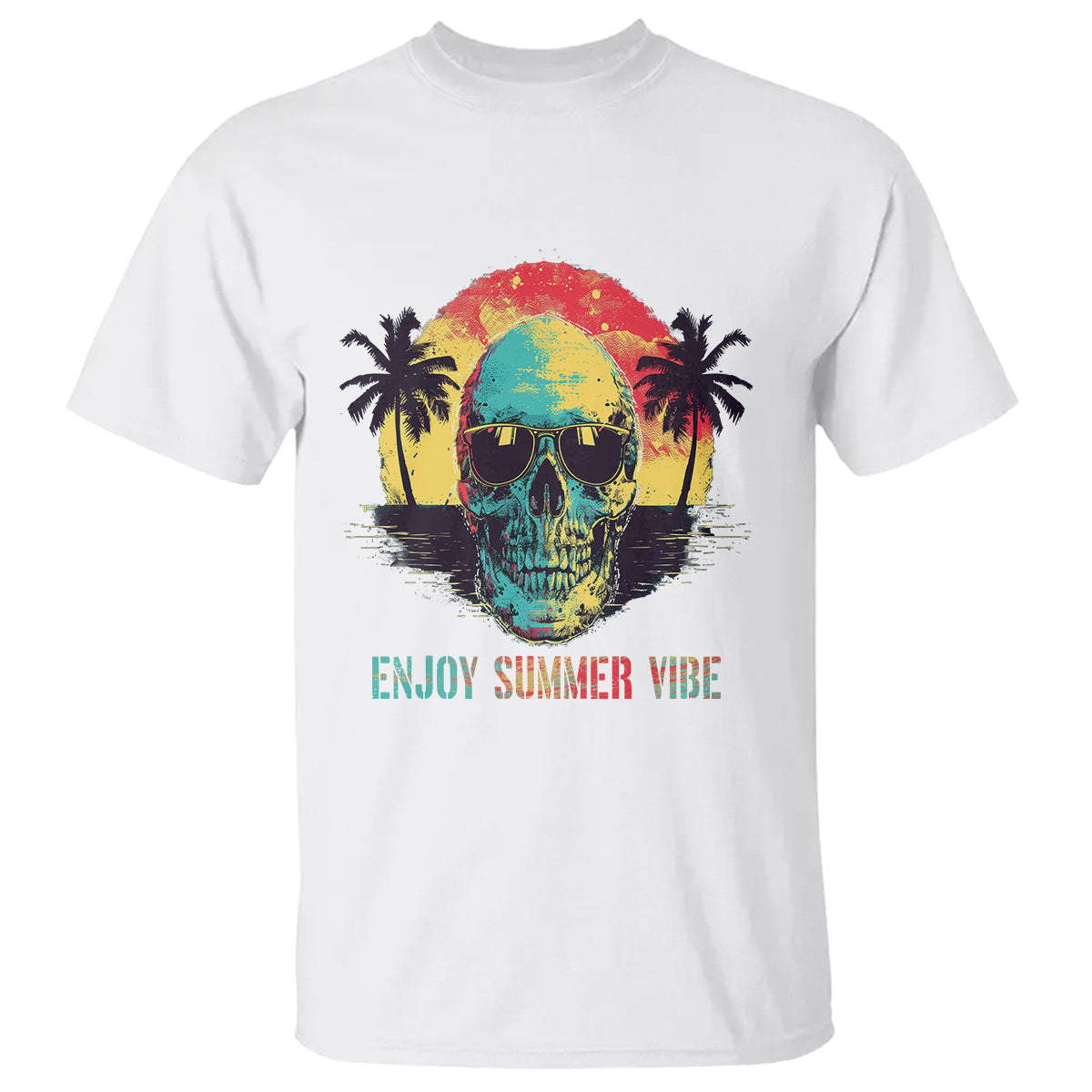 enjoy-summer-vibe-cool-skull-aesthetic-beach-lover-t-shirt