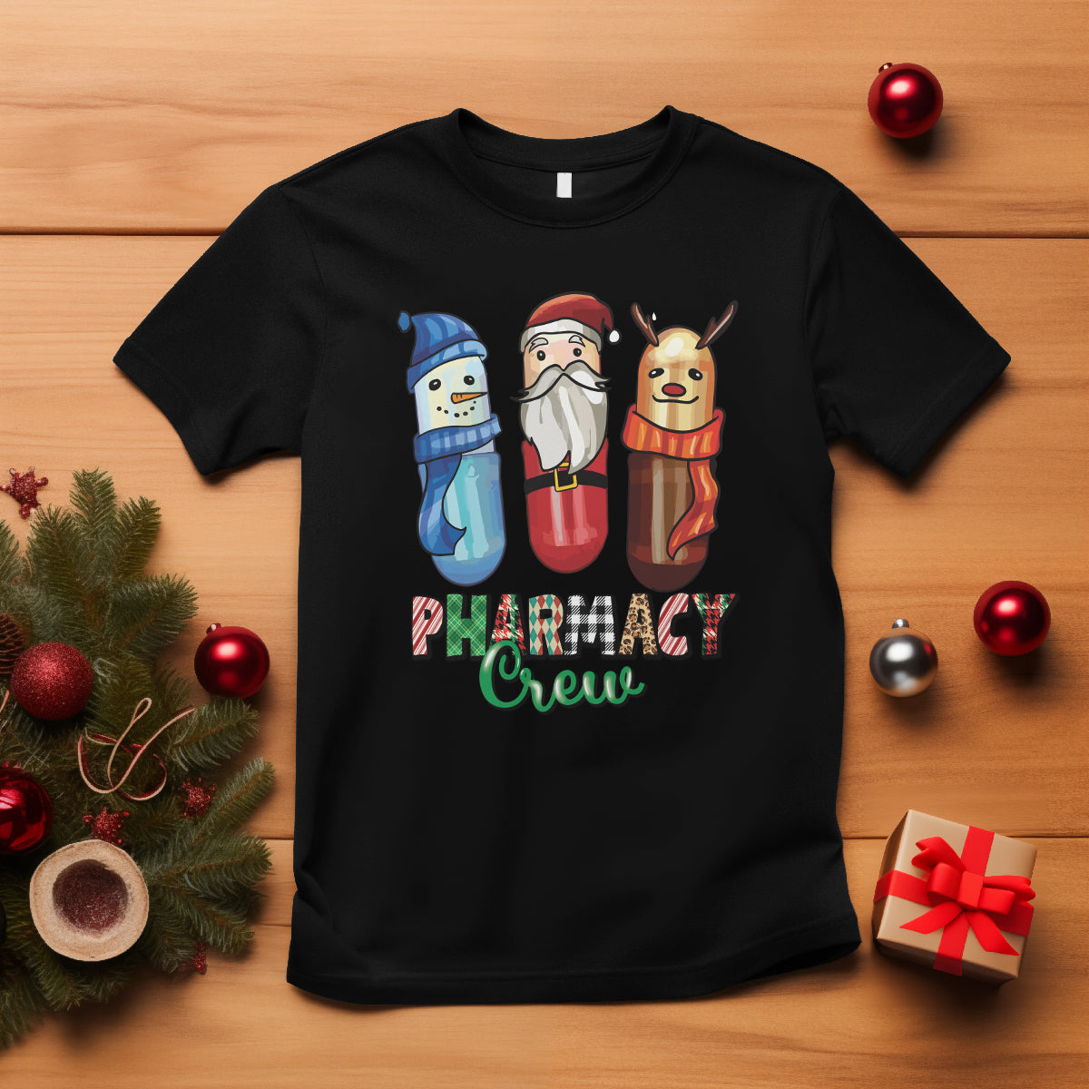 christmas-t-shirt-snowman-reindeer-santa-pharmacy-crew