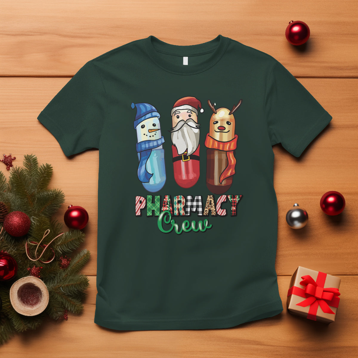 christmas-t-shirt-snowman-reindeer-santa-pharmacy-crew