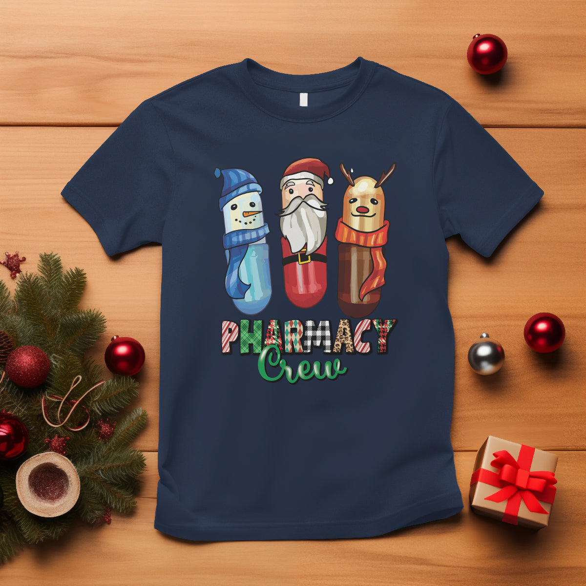 christmas-t-shirt-snowman-reindeer-santa-pharmacy-crew