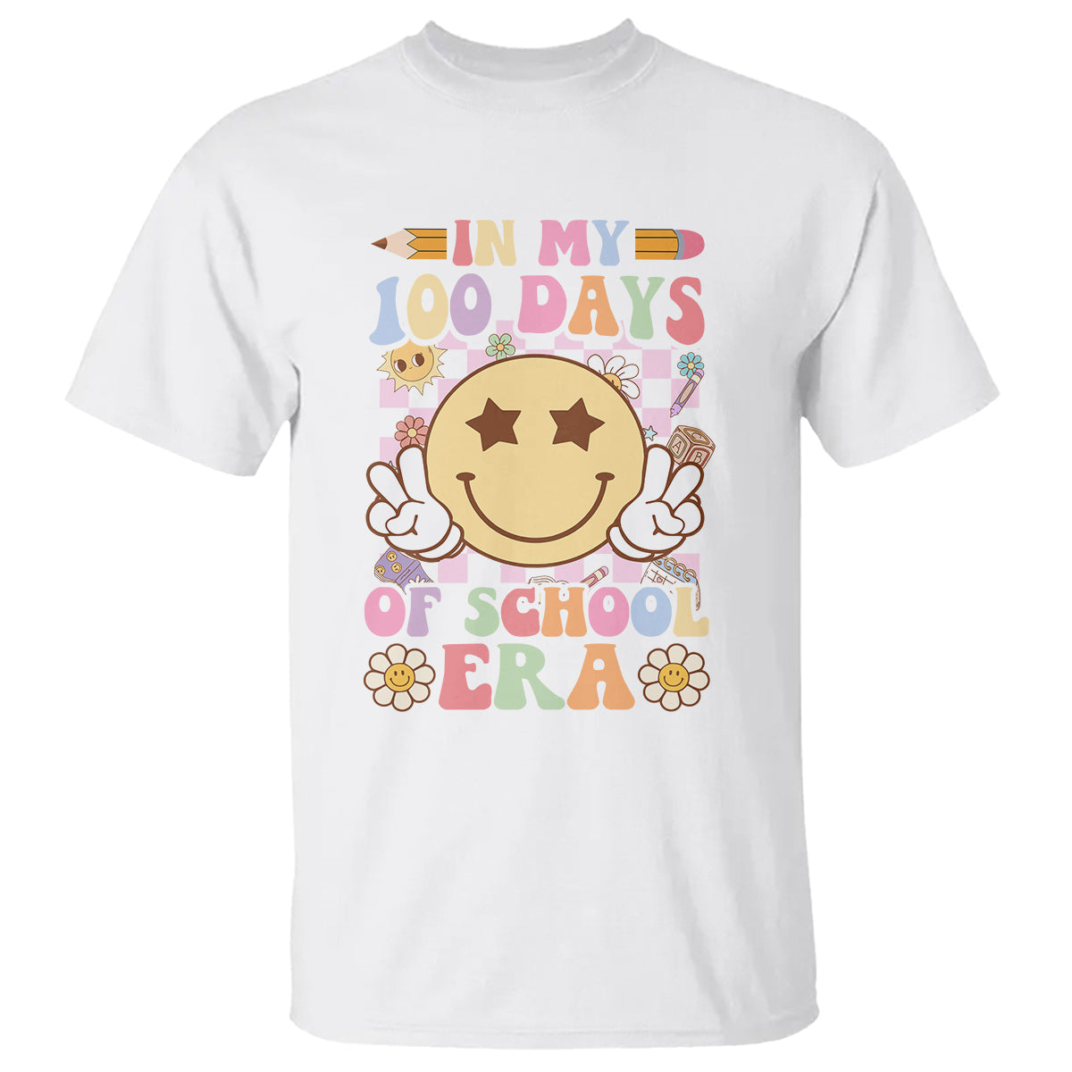 in-my-100-days-of-school-era-retro-groovy-t-shirt