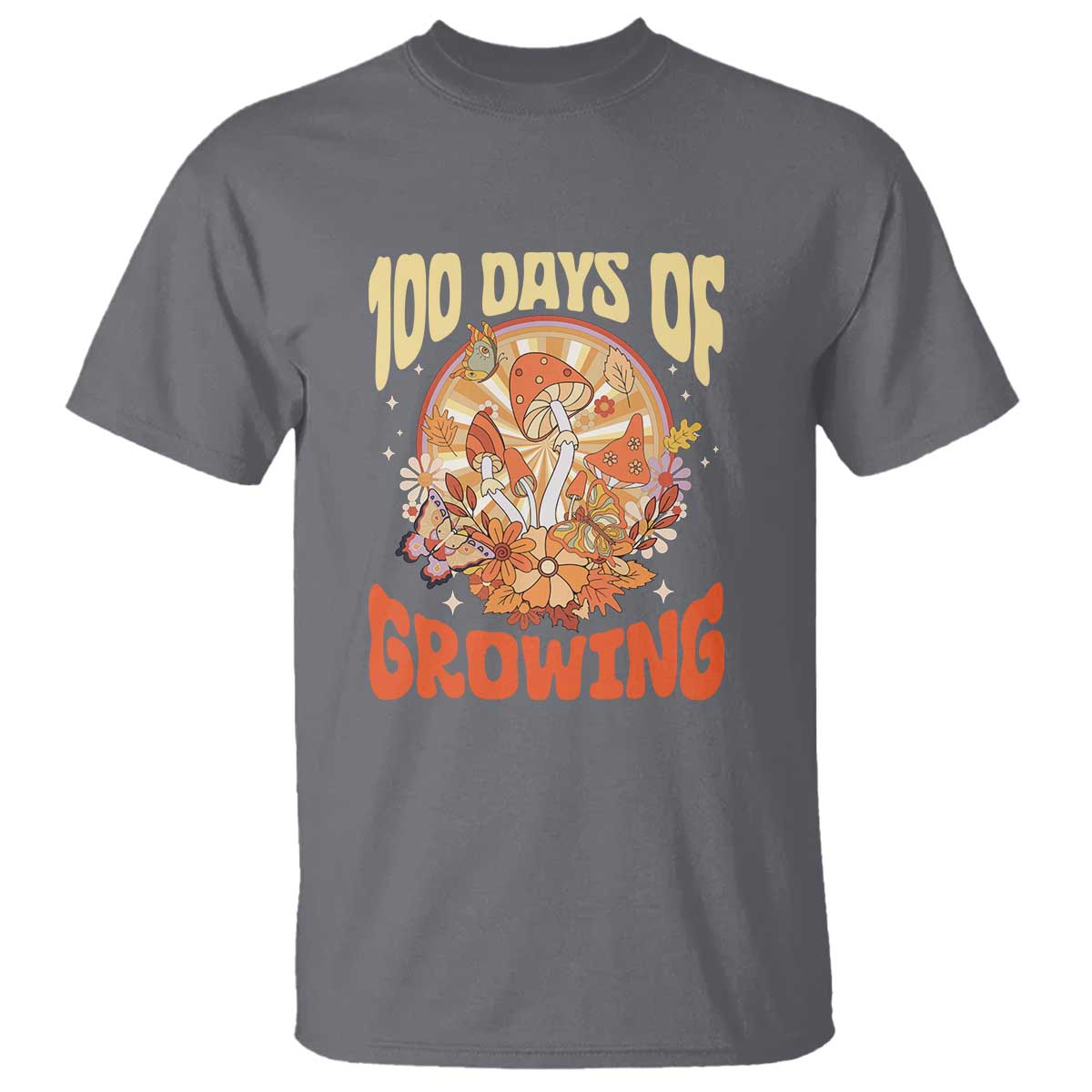100th-day-of-school-teacher-t-shirt-100-days-of-growing-retro-groovy-mushroom