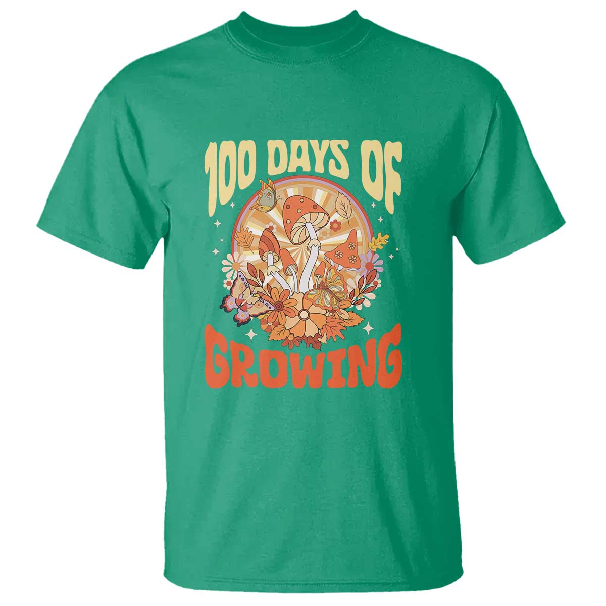 100th-day-of-school-teacher-t-shirt-100-days-of-growing-retro-groovy-mushroom