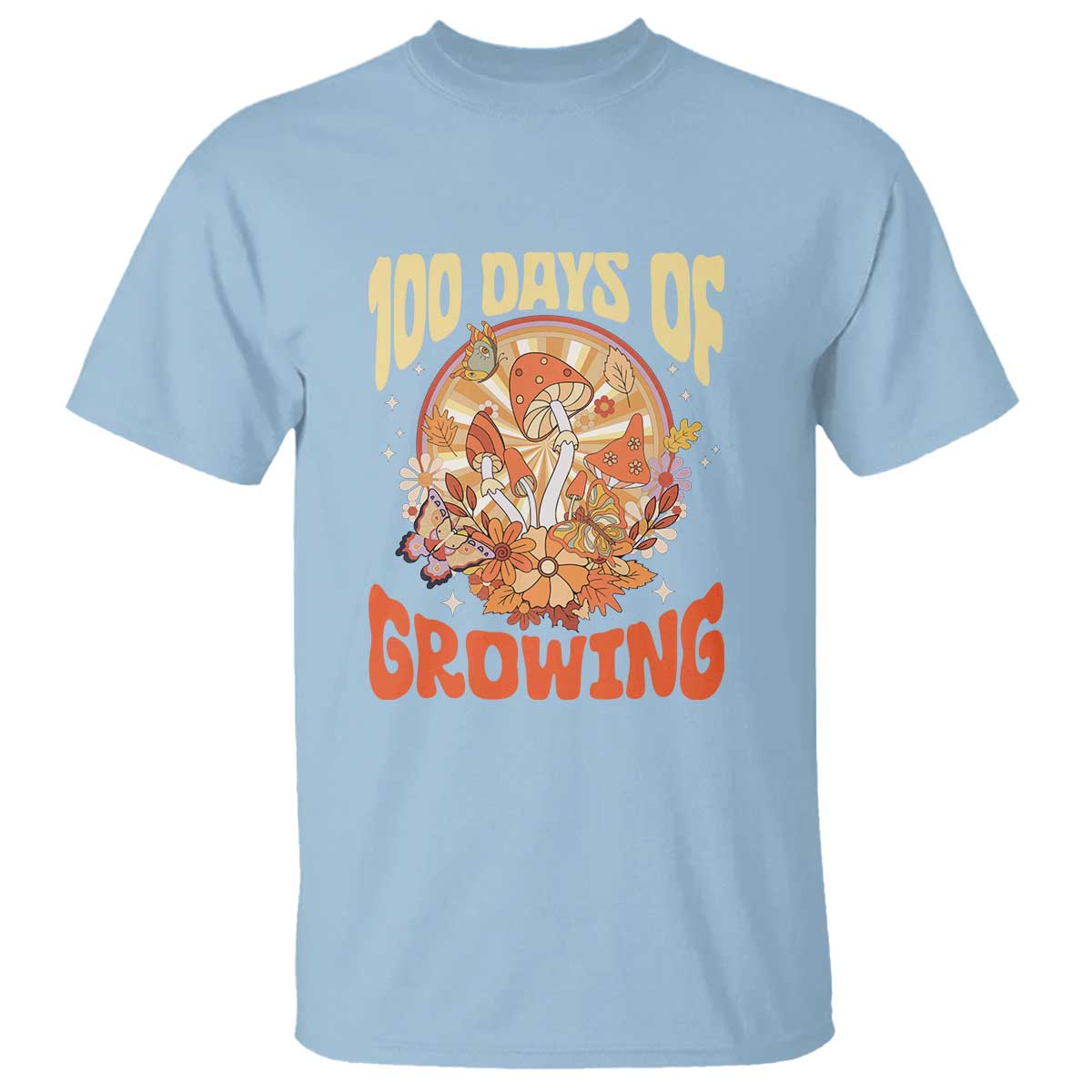 100th-day-of-school-teacher-t-shirt-100-days-of-growing-retro-groovy-mushroom