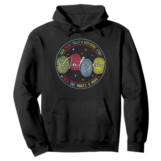 Autism Hoodie Fingerprint Autism Each Print Tells A Different Story