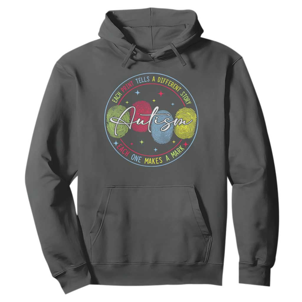 Autism Hoodie Fingerprint Autism Each Print Tells A Different Story