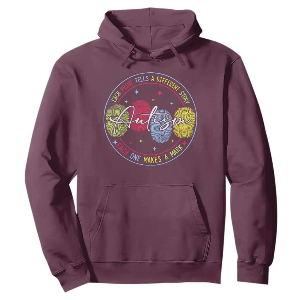 Autism Hoodie Fingerprint Autism Each Print Tells A Different Story