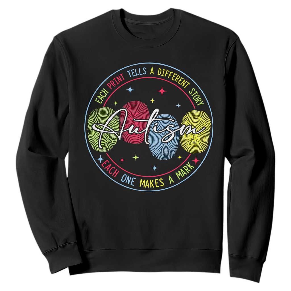 Autism Sweatshirt Fingerprint Autism Each Print Tells A Different Story