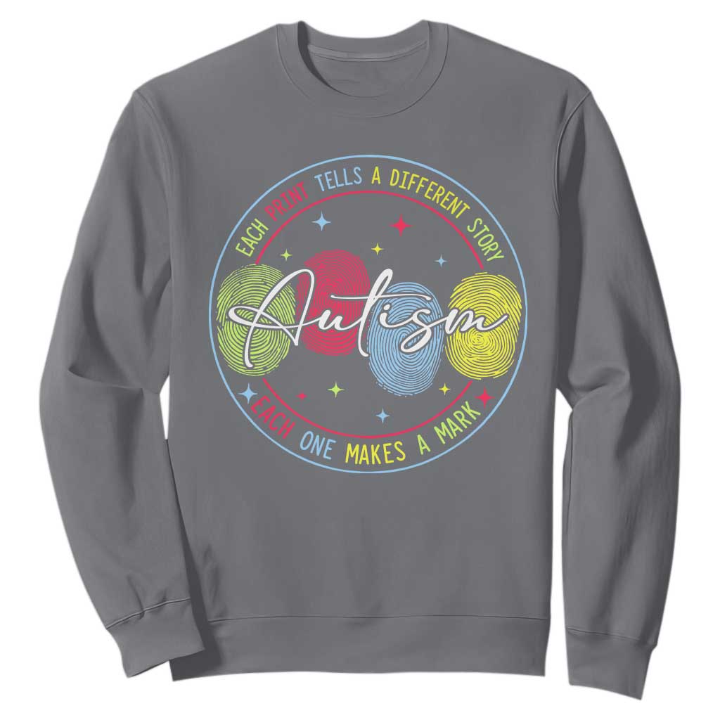 Autism Sweatshirt Fingerprint Autism Each Print Tells A Different Story