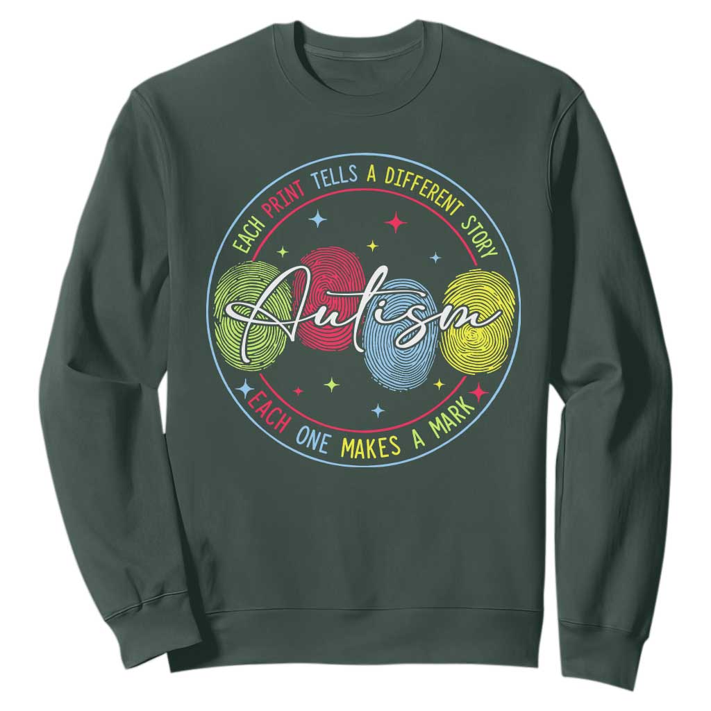 Autism Sweatshirt Fingerprint Autism Each Print Tells A Different Story