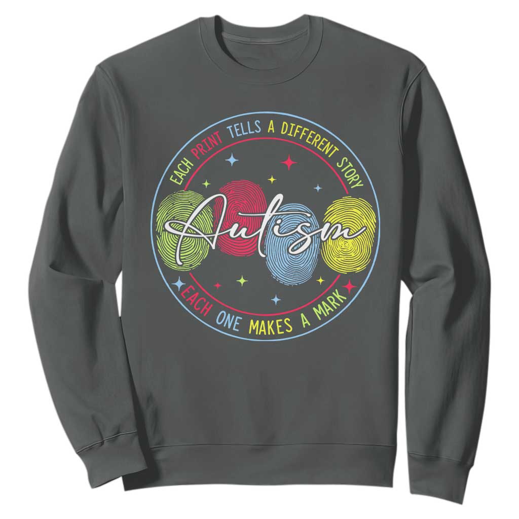 Autism Sweatshirt Fingerprint Autism Each Print Tells A Different Story