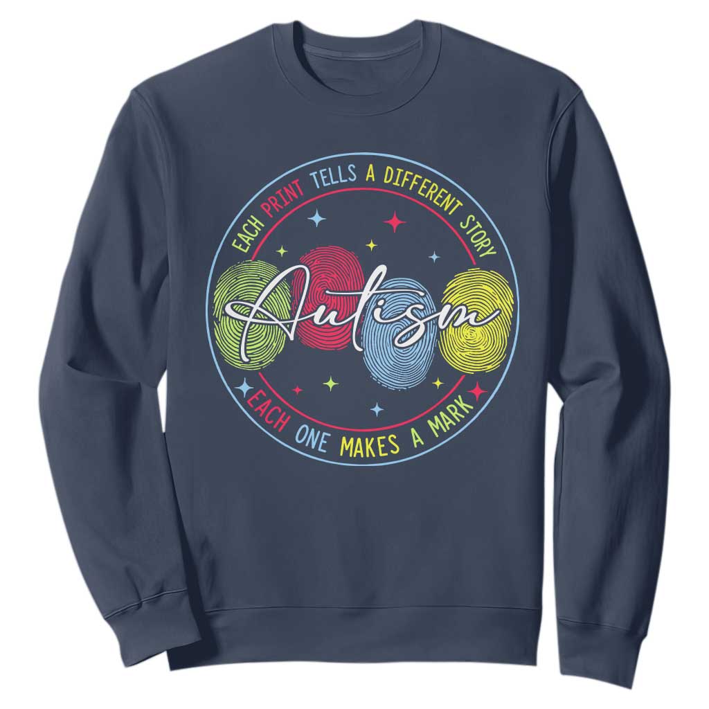 Autism Sweatshirt Fingerprint Autism Each Print Tells A Different Story