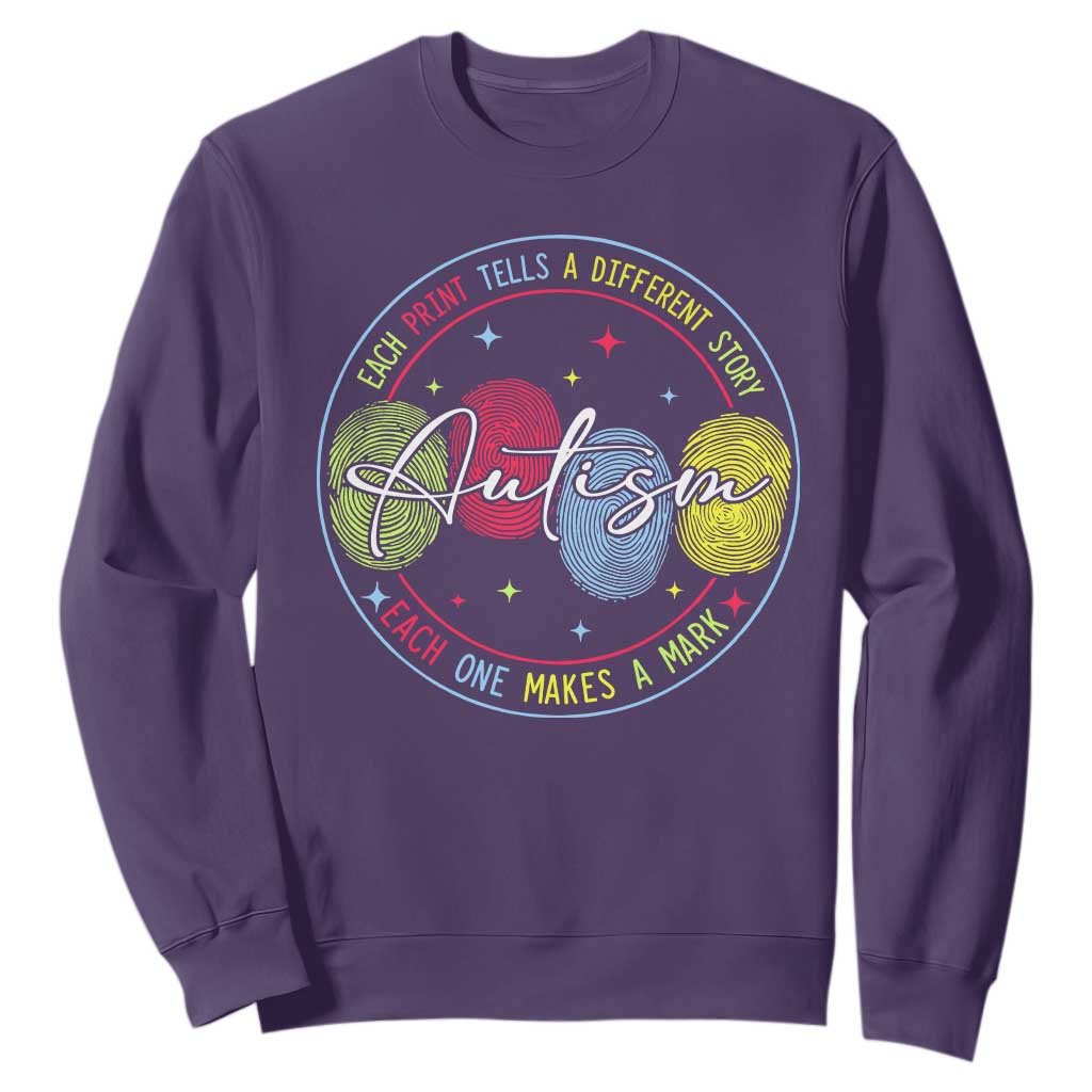 Autism Sweatshirt Fingerprint Autism Each Print Tells A Different Story