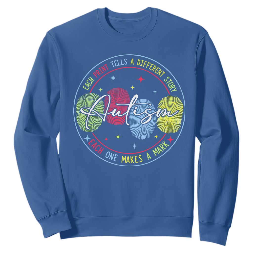 Autism Sweatshirt Fingerprint Autism Each Print Tells A Different Story
