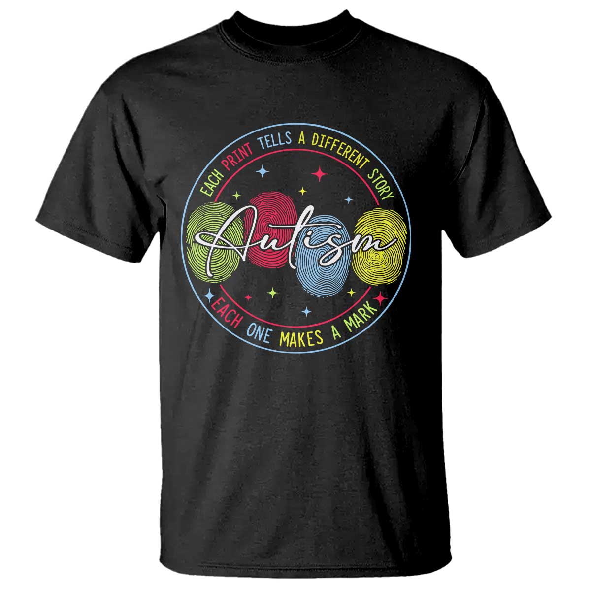 Autism T Shirt Fingerprint Autism Each Print Tells A Different Story
