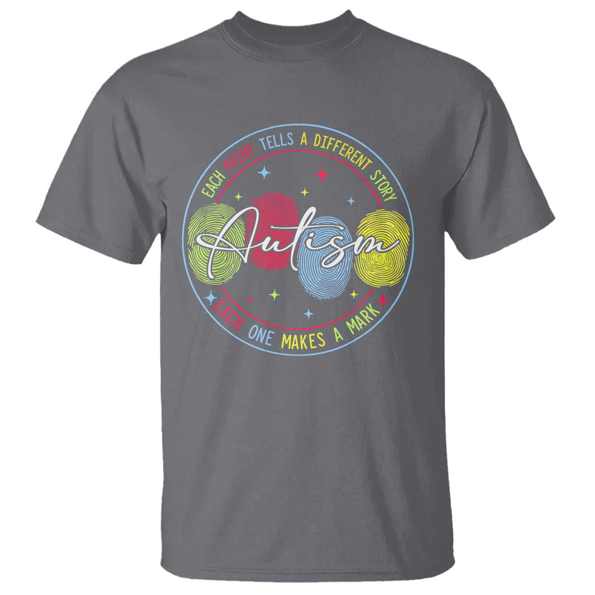 Autism T Shirt Fingerprint Autism Each Print Tells A Different Story