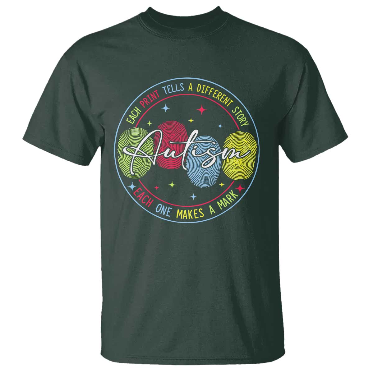 Autism T Shirt Fingerprint Autism Each Print Tells A Different Story