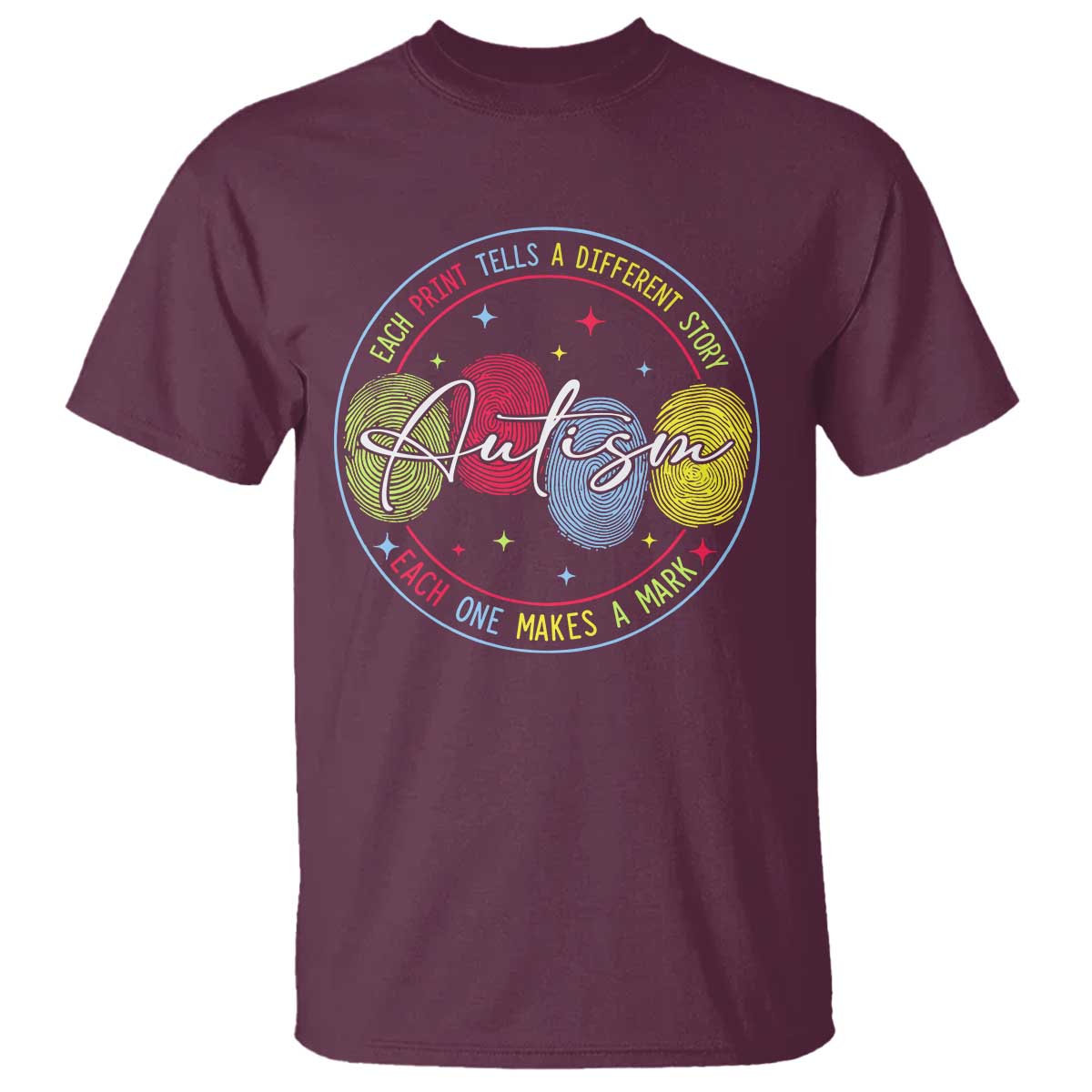Autism T Shirt Fingerprint Autism Each Print Tells A Different Story