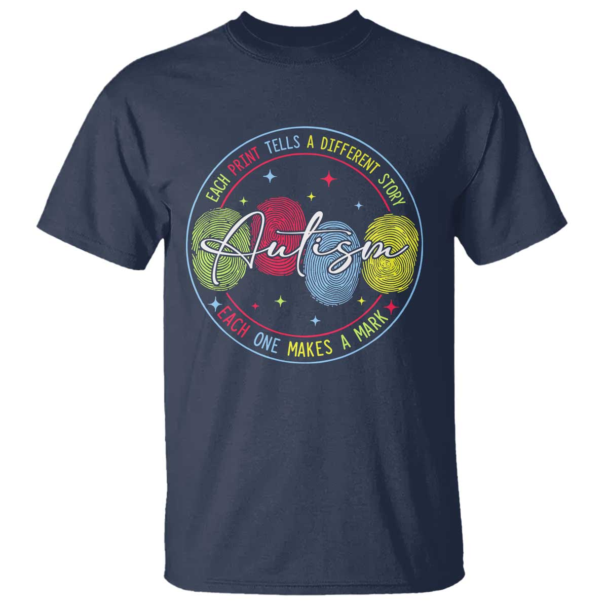 Autism T Shirt Fingerprint Autism Each Print Tells A Different Story