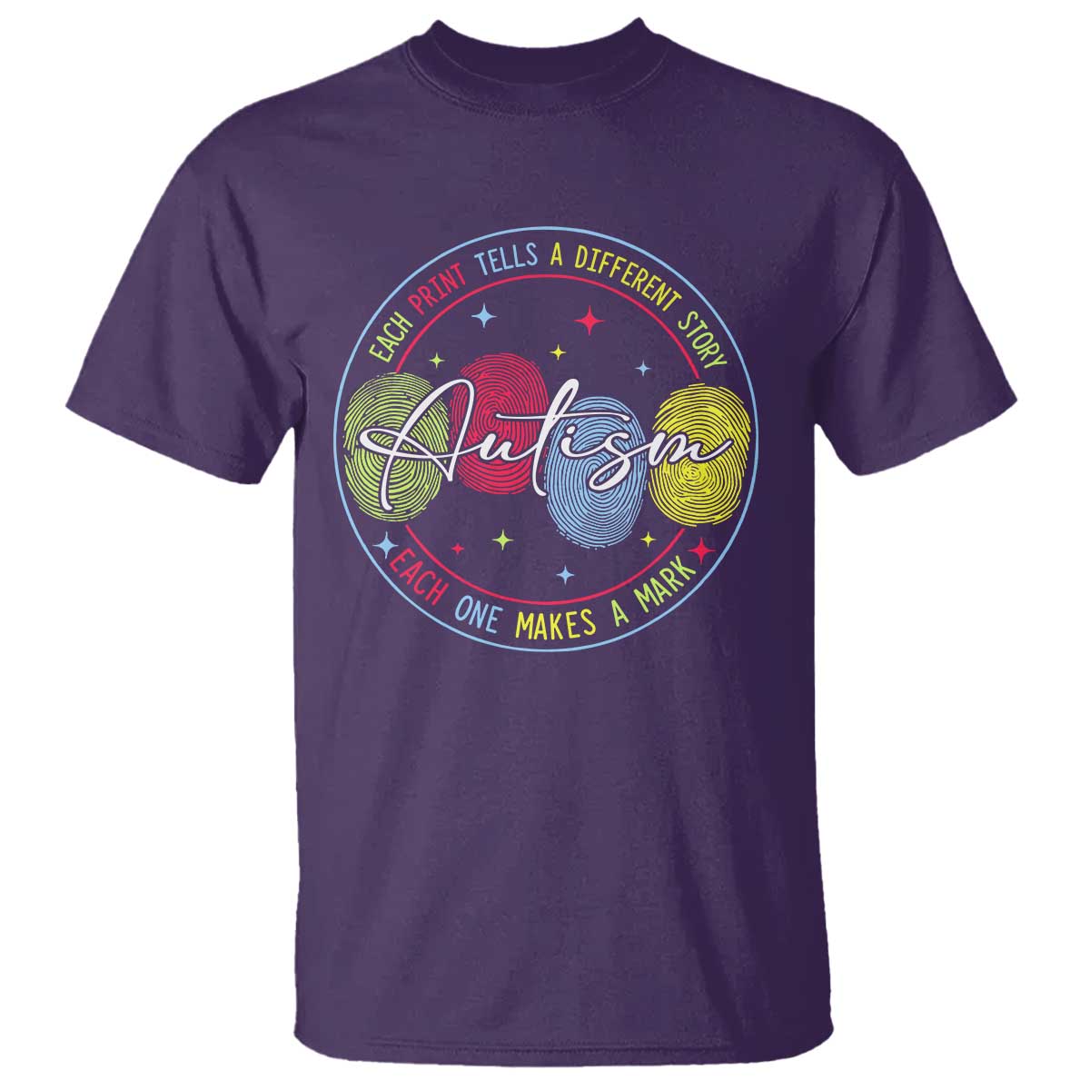 Autism T Shirt Fingerprint Autism Each Print Tells A Different Story
