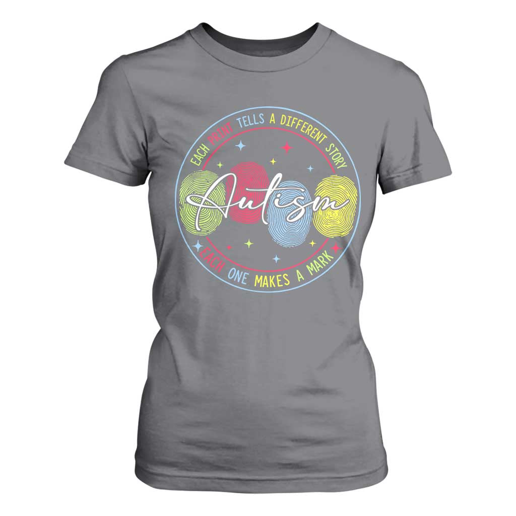 Autism T Shirt For Women Fingerprint Autism Each Print Tells A Different Story