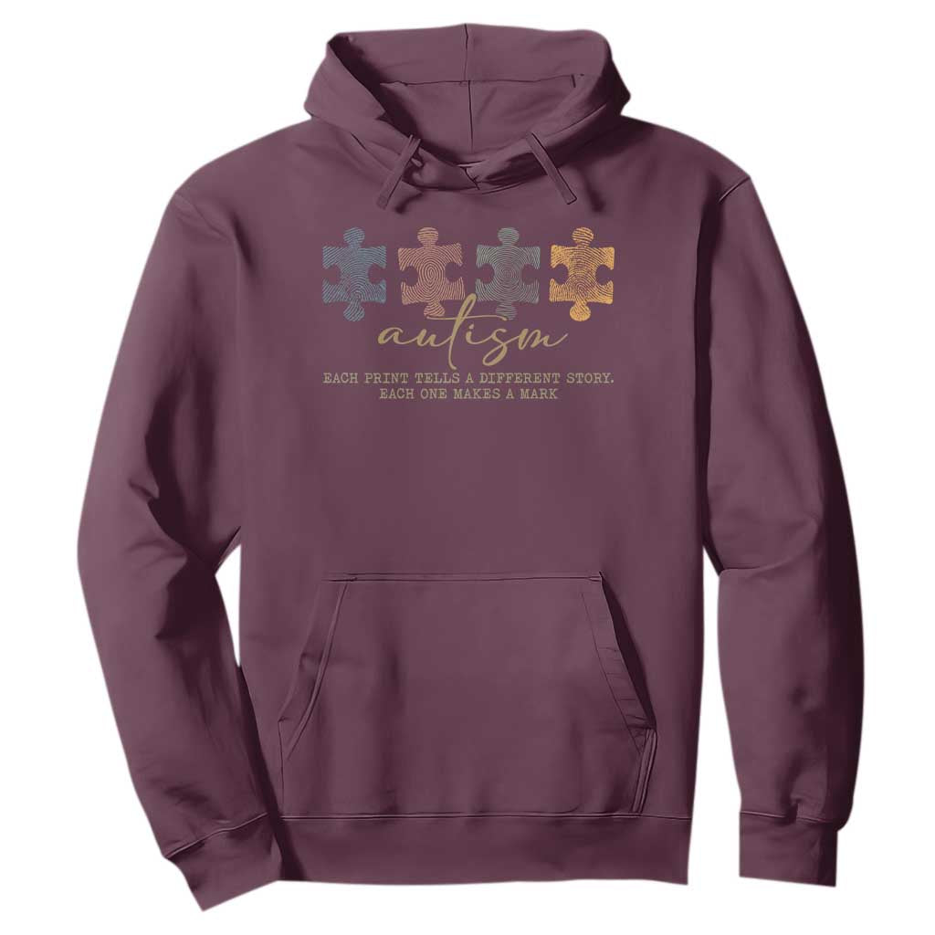 Autism Hoodie Fingerprint Autism Each One Makes A Mark
