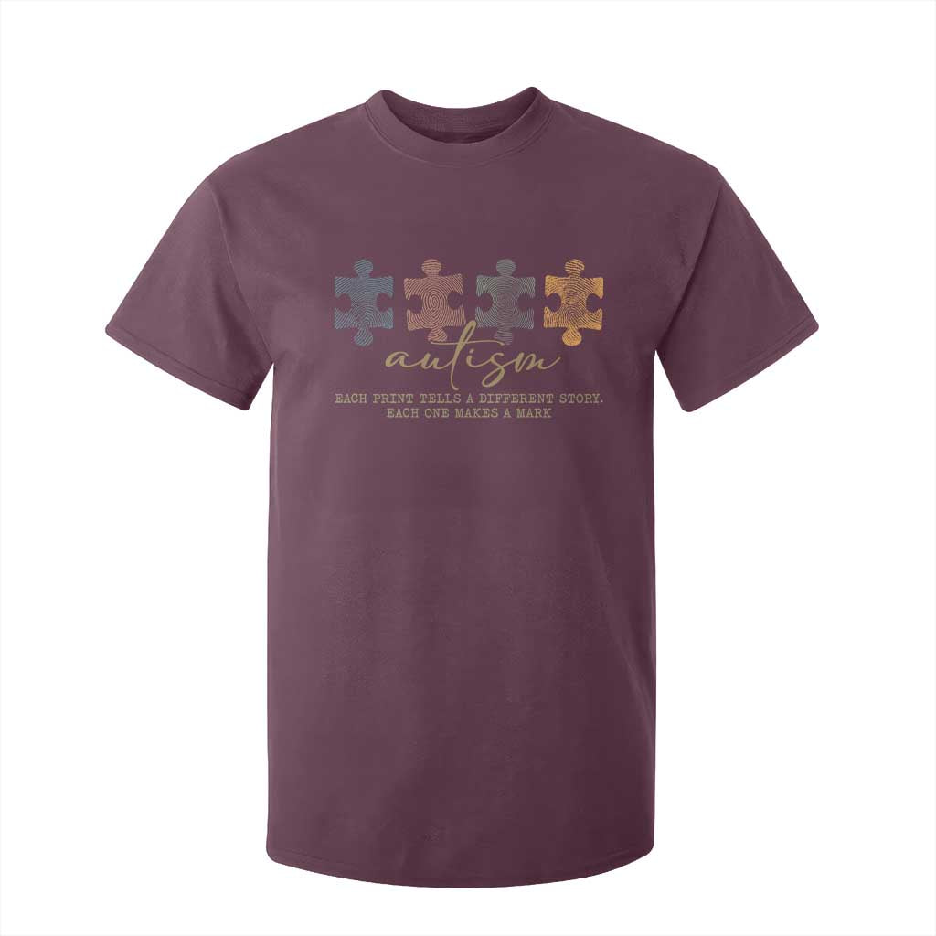 Autism T Shirt For Kid Fingerprint Autism Each One Makes A Mark