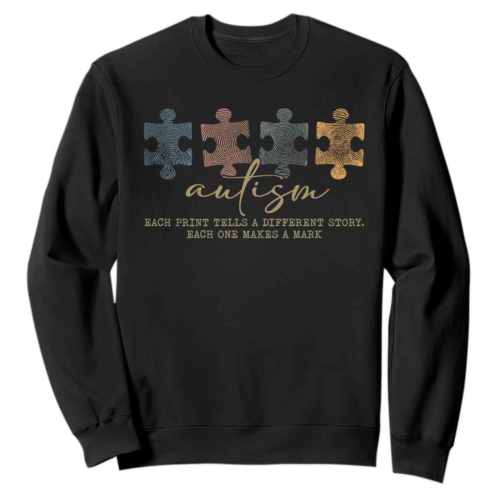 Autism Sweatshirt Fingerprint Autism Each One Makes A Mark