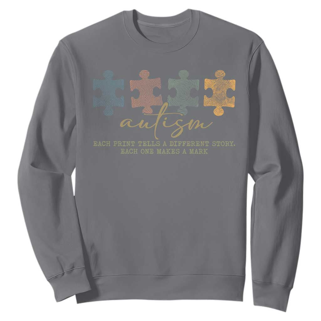 Autism Sweatshirt Fingerprint Autism Each One Makes A Mark
