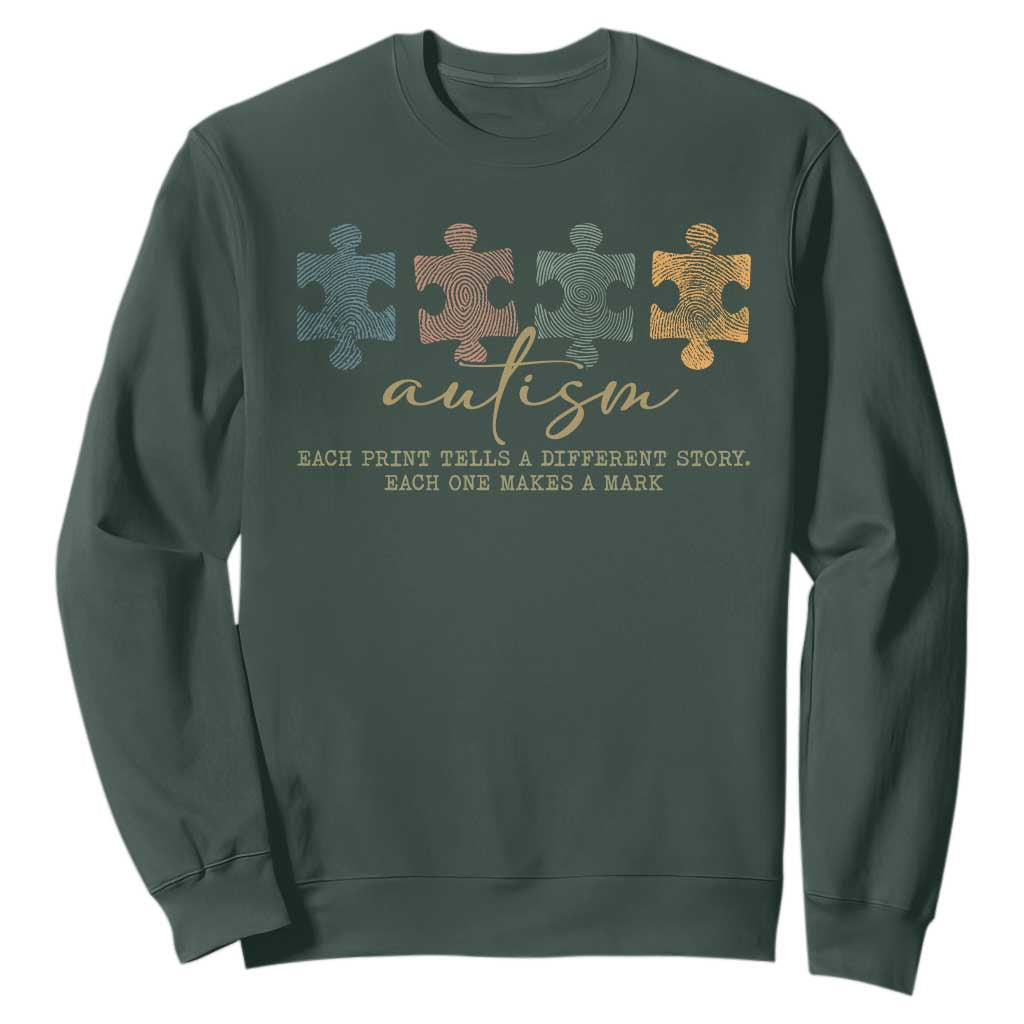 Autism Sweatshirt Fingerprint Autism Each One Makes A Mark