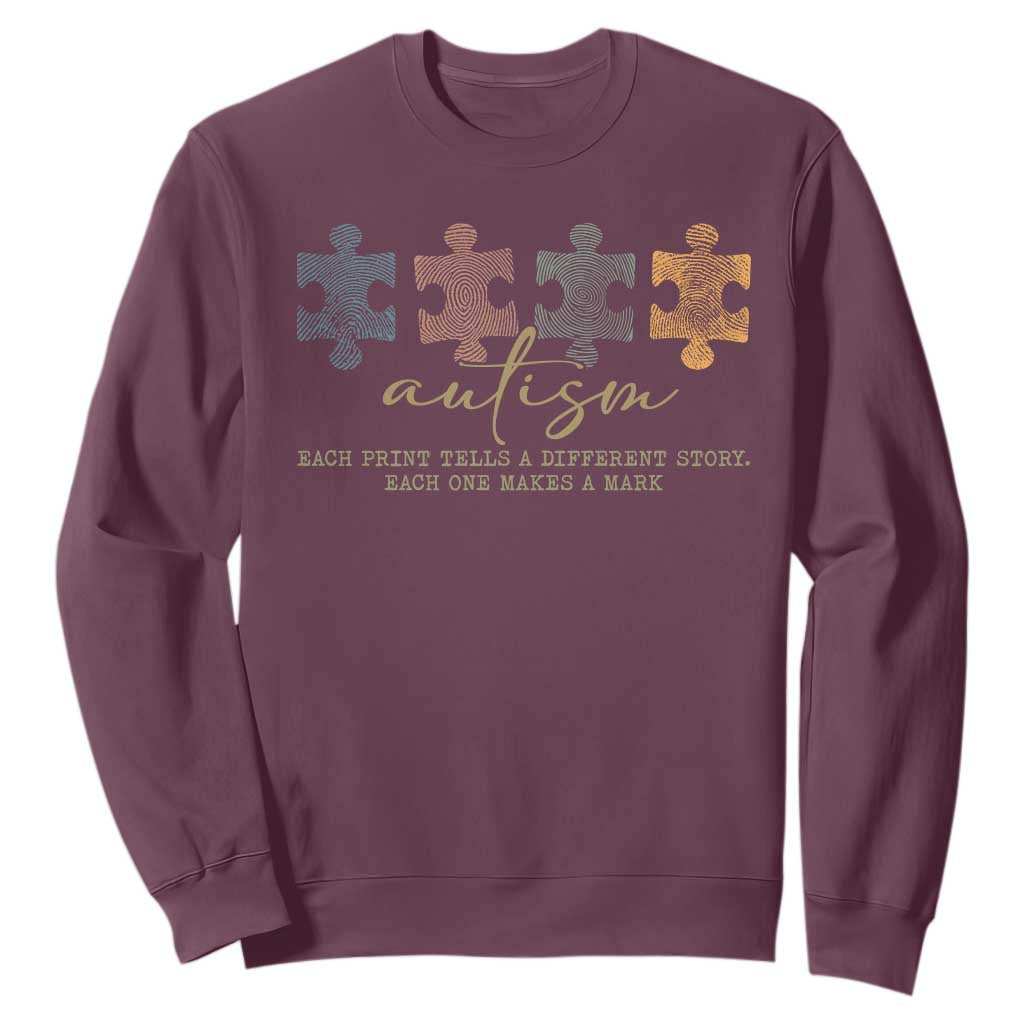 Autism Sweatshirt Fingerprint Autism Each One Makes A Mark