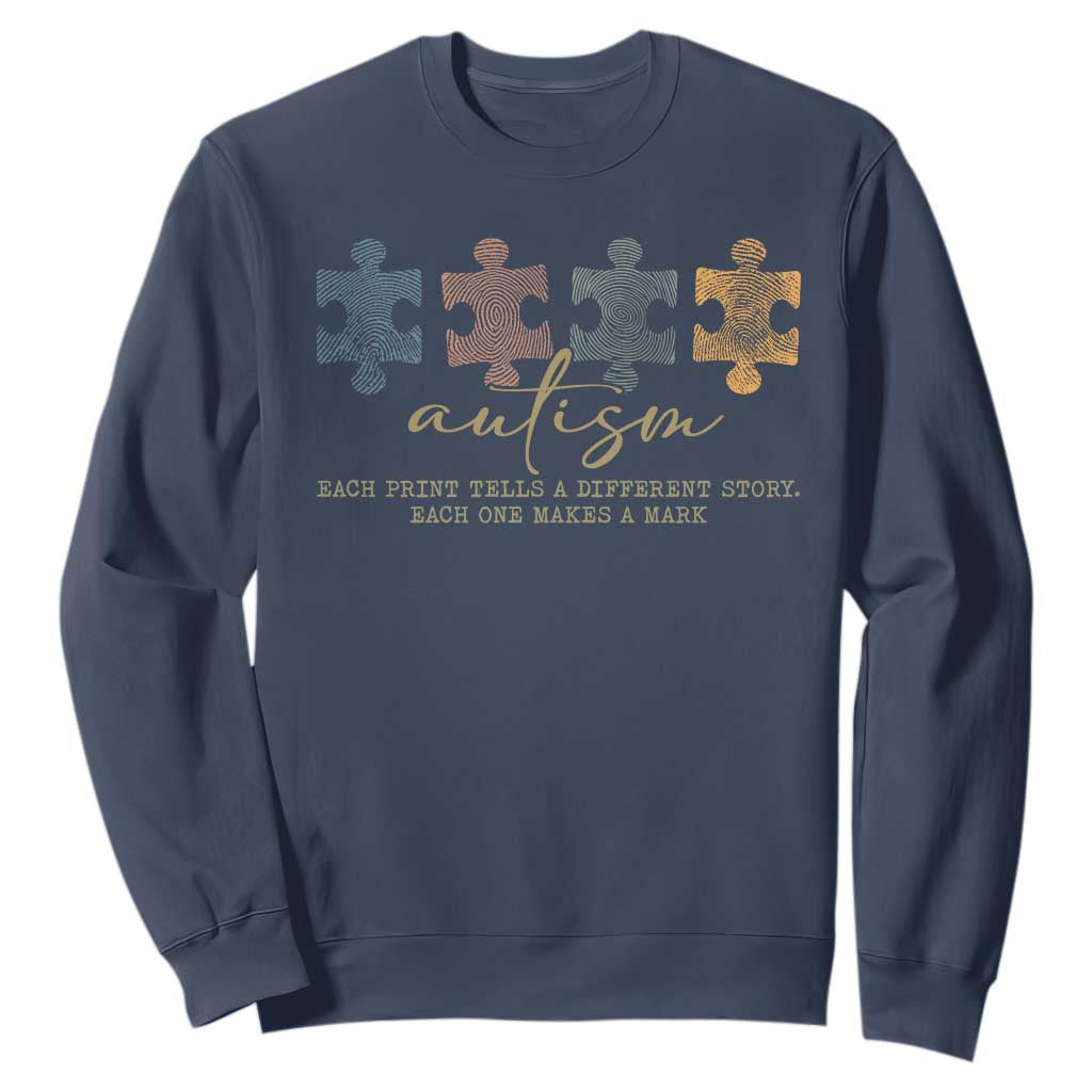 Autism Sweatshirt Fingerprint Autism Each One Makes A Mark